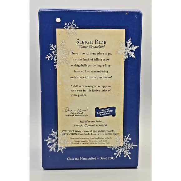 hallmark Keepsake Ornament "Sleigh Ride" Snow Globe 2003 NIB U328 - Picture 5 of 5
